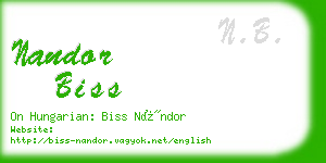 nandor biss business card